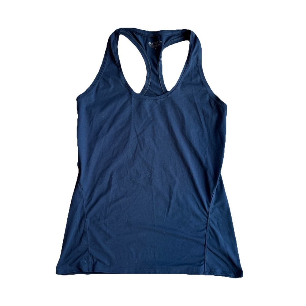 Athleta Tank Top Women Size MediumNavy Blue Racerback Sleeveless Athleisure wear